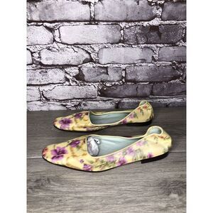Emma Hope for Paul Smith Yellow Silk Purple Floral Ballet Flats Women’s 38EU/7.5